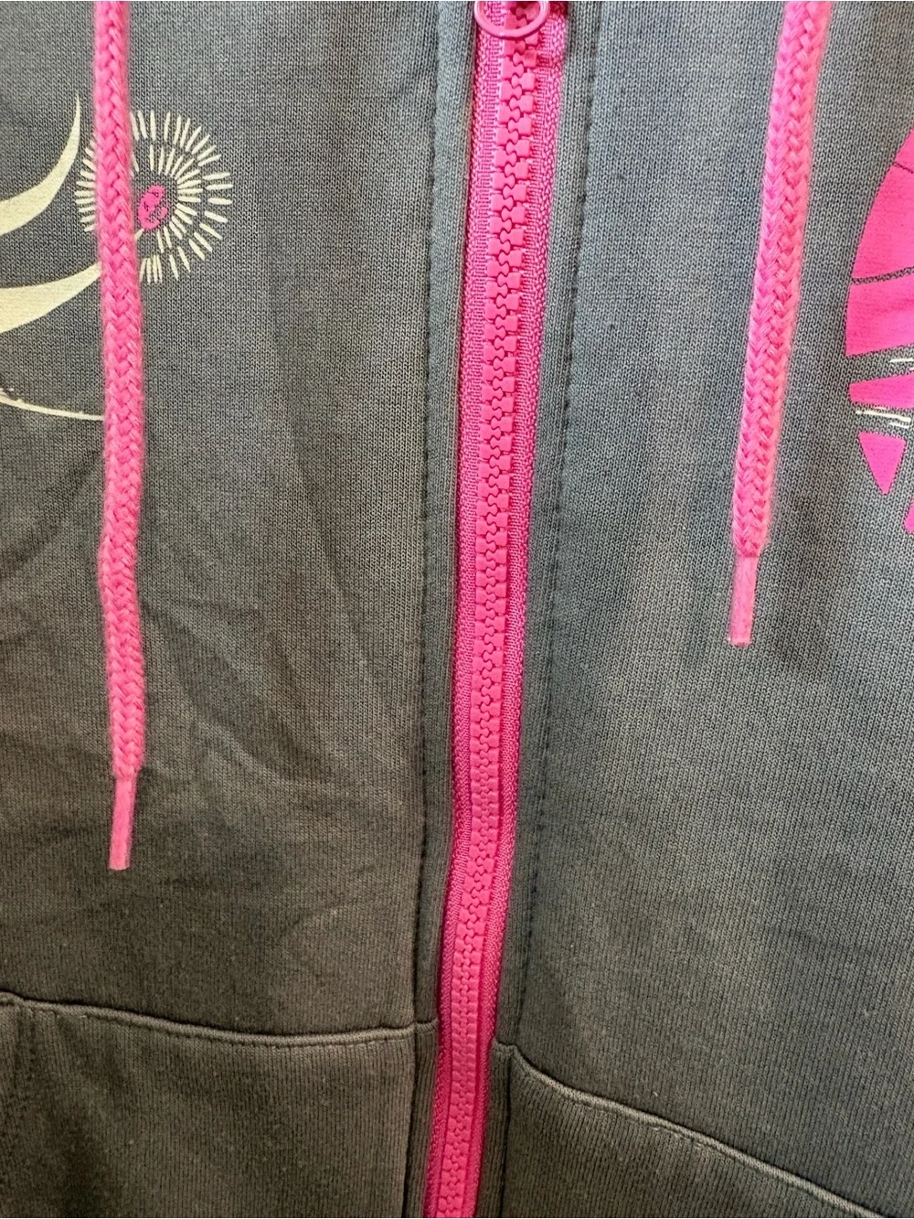 Disney The Pumpkin King Gray & Pink Zip Hoodie